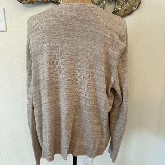 Croft & Barrow Women’s XL Button-Front Cardigan – Beige/Taupe Neutral - Picture 3 of 4